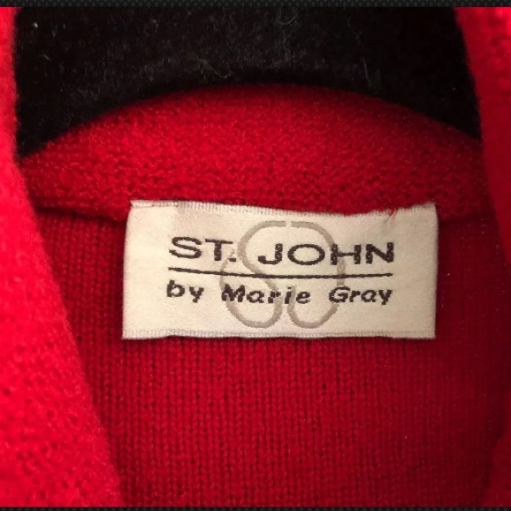 NWT St John Collection Marie Gray Wool Knit Dress - Picture 5 of 7